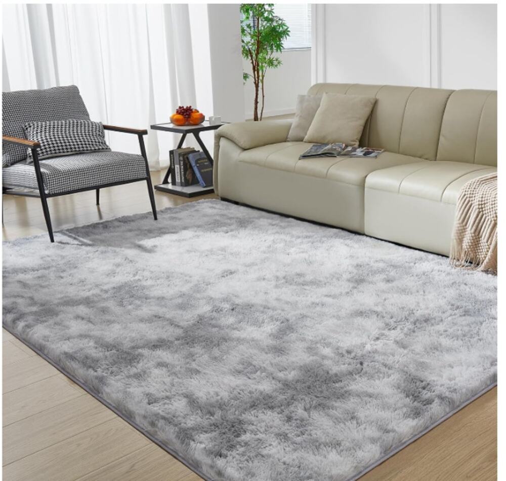 Super Soft Fluffy Gray – Ultra Plush Shaggy Modern Rug for Living Room & Bedroom
